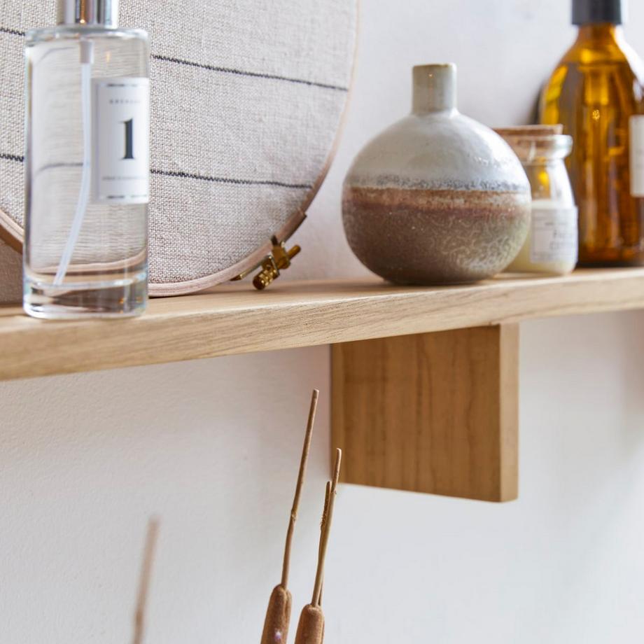 Tikamoon Mensola orizzontale per il bagno in teak massello Bahya  