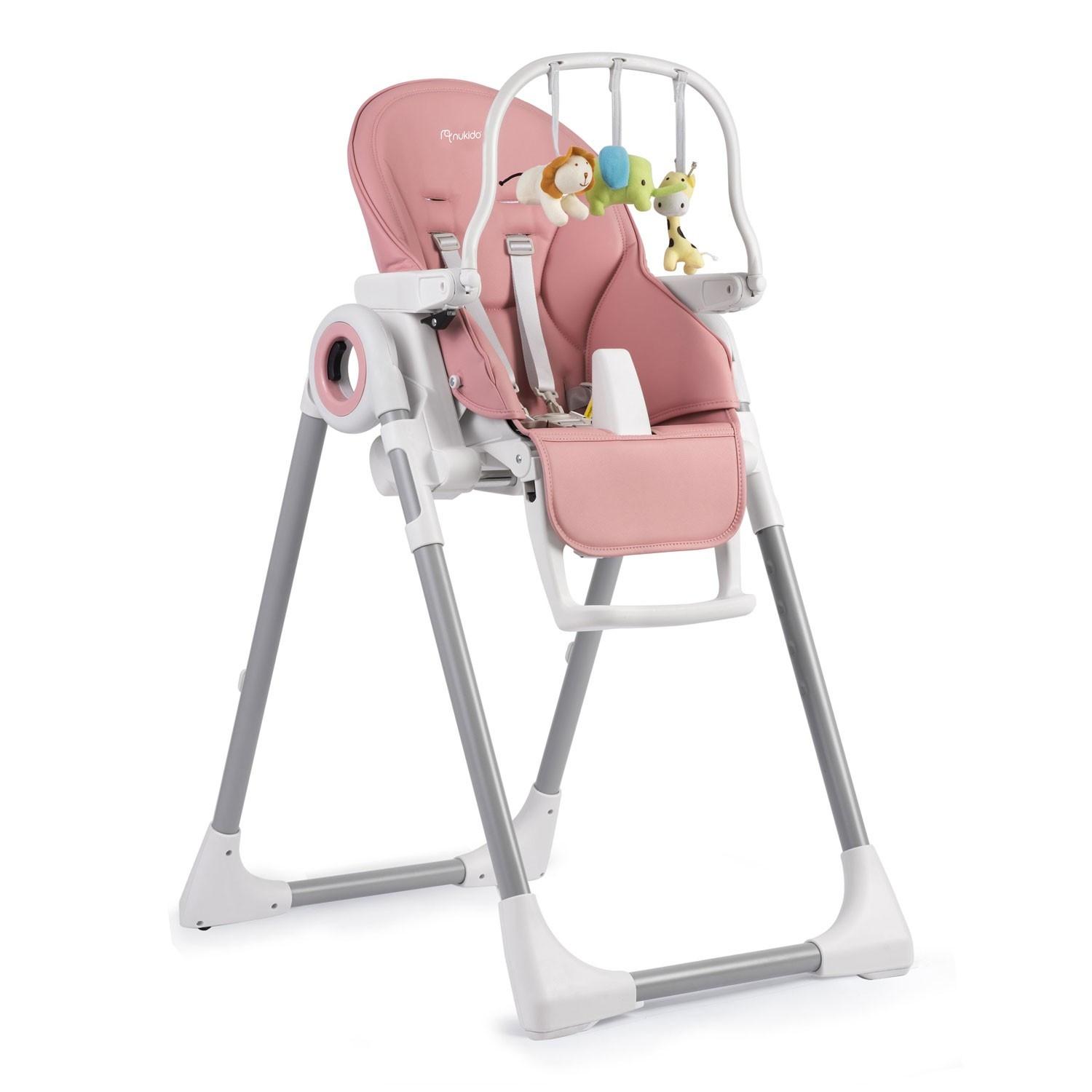 B2X  Chaise de salle à manger avec table Nukido Belo rose + noeud jouet 