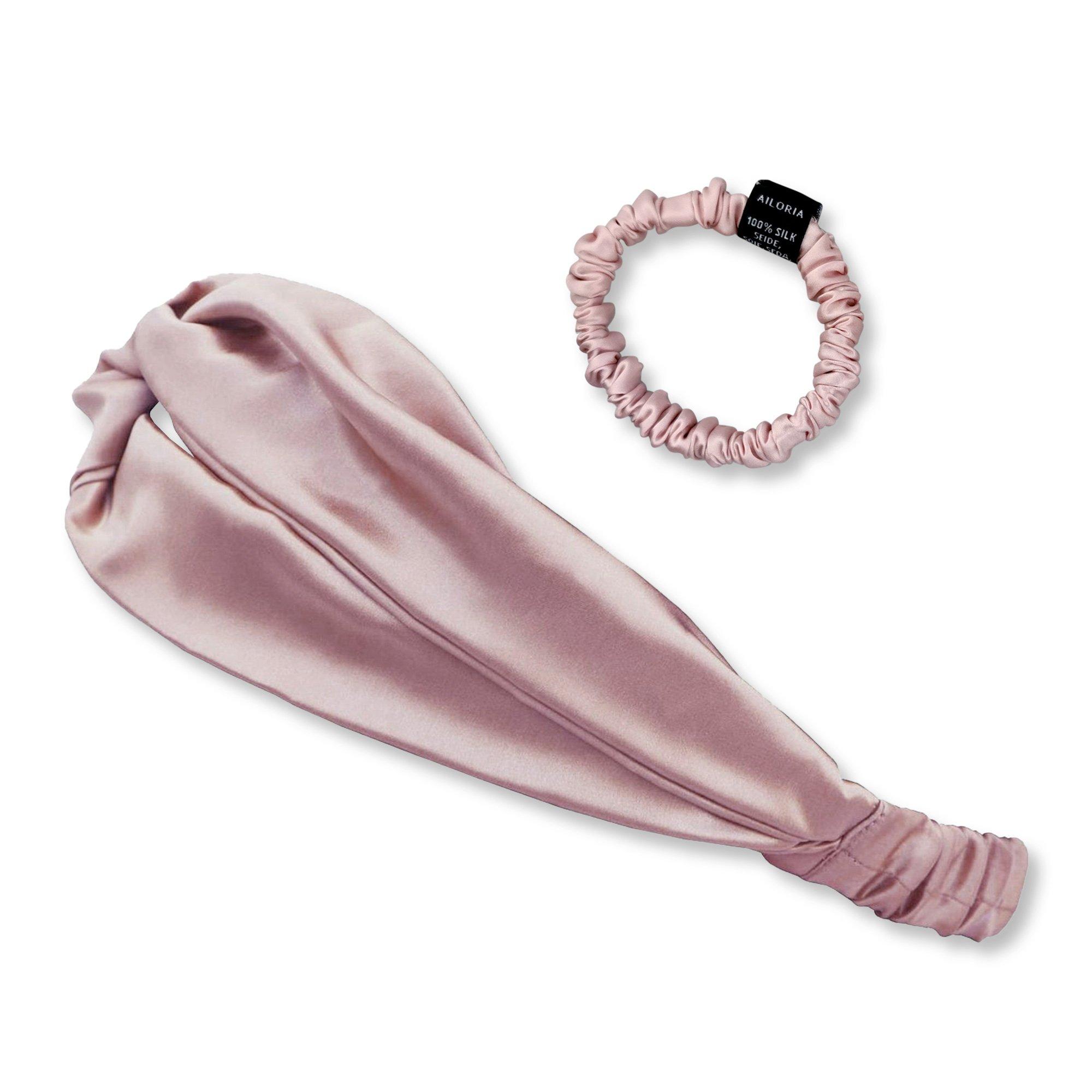 Image of Soyeux & Doux Set Headband Und Scrunchie S Aus Seide Damen rosa S