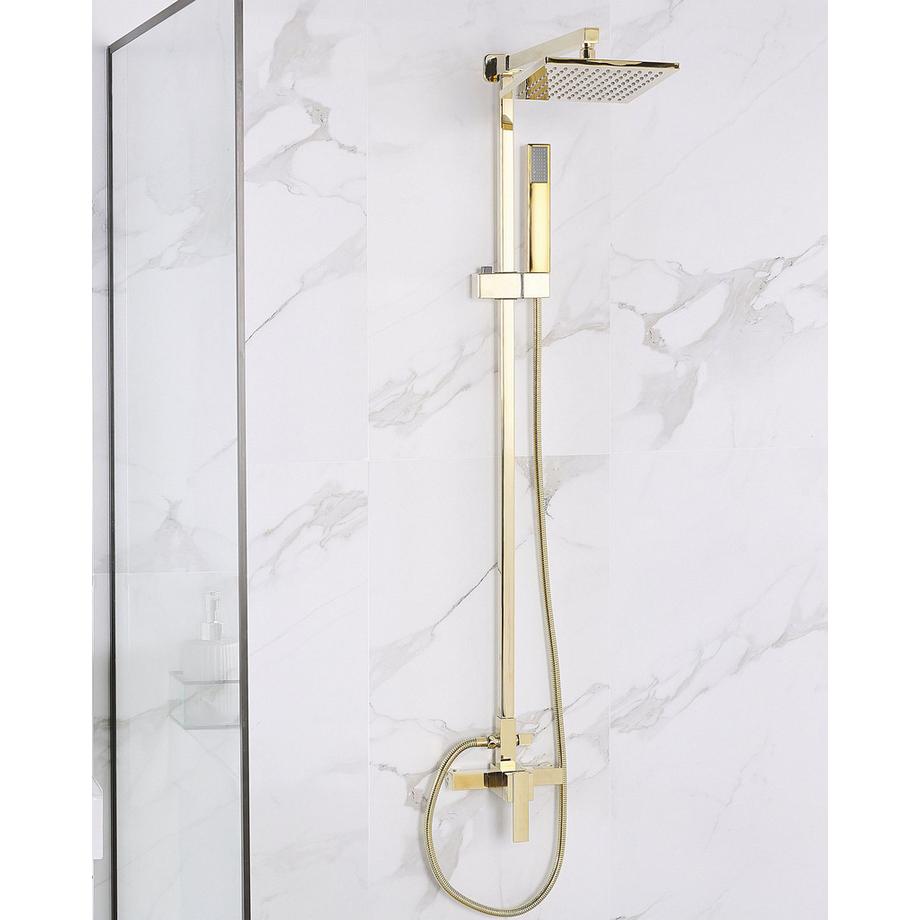 Beliani Set doccia con miscelatore e soffione a pioggia en Ottone Moderno TAGBO  