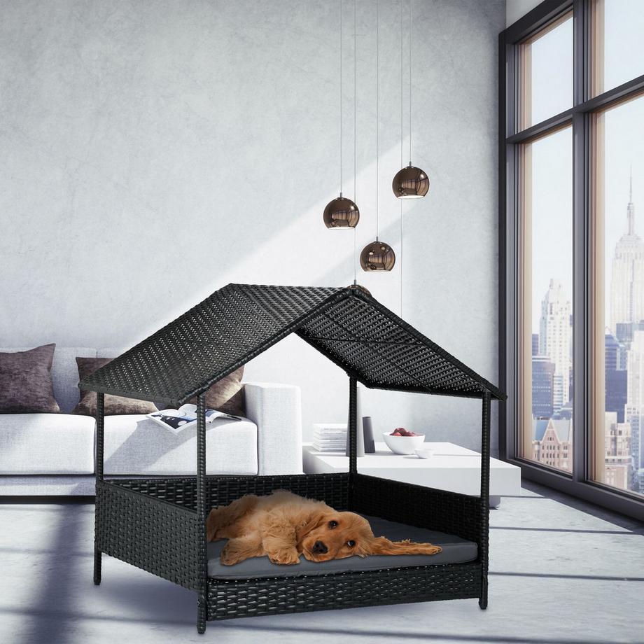 Northix  Lit d'extérieur pour chien avec auvent 