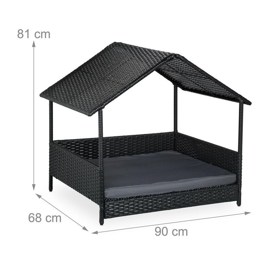 Northix  Lit d'extérieur pour chien avec auvent 