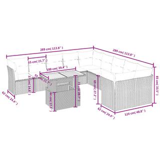 VidaXL Ensemble de canapés de jardin rotin synthétique  