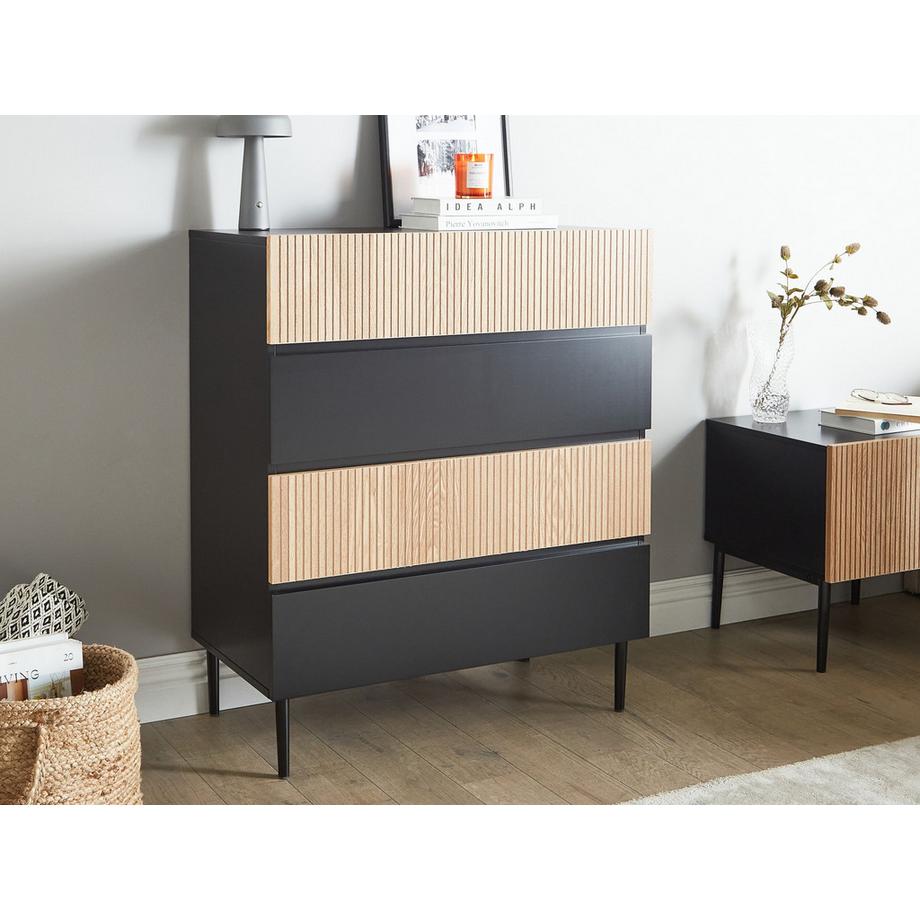 Beliani Cassettiera 4 cassetti en Fibra a media densità (MDF)  BLYTHE  