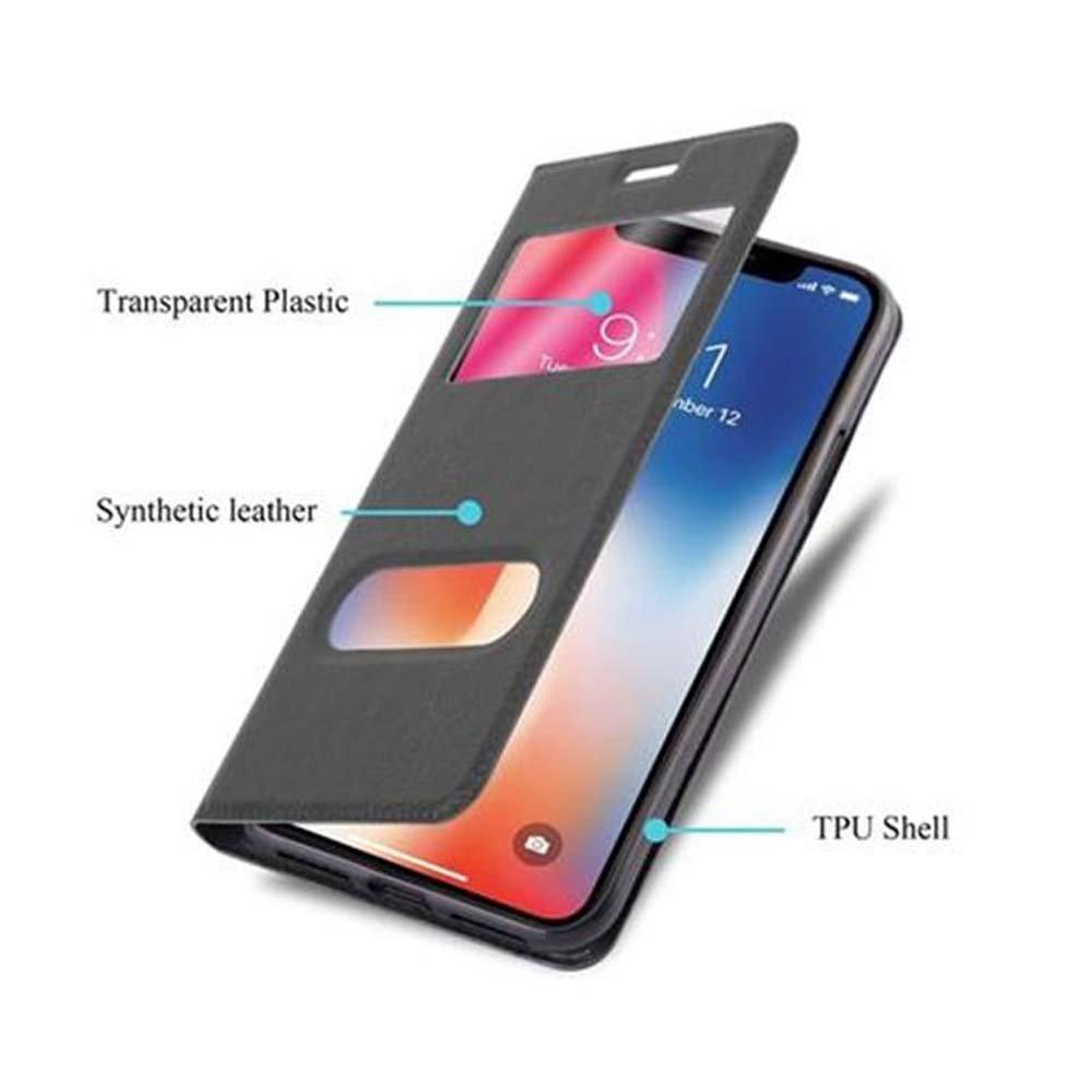 Cadorabo  Housse compatible avec Apple iPhone X / XS - Coque de protection avec fermeture magnétique, fonction de support et 2 fenêtres de visualisation 