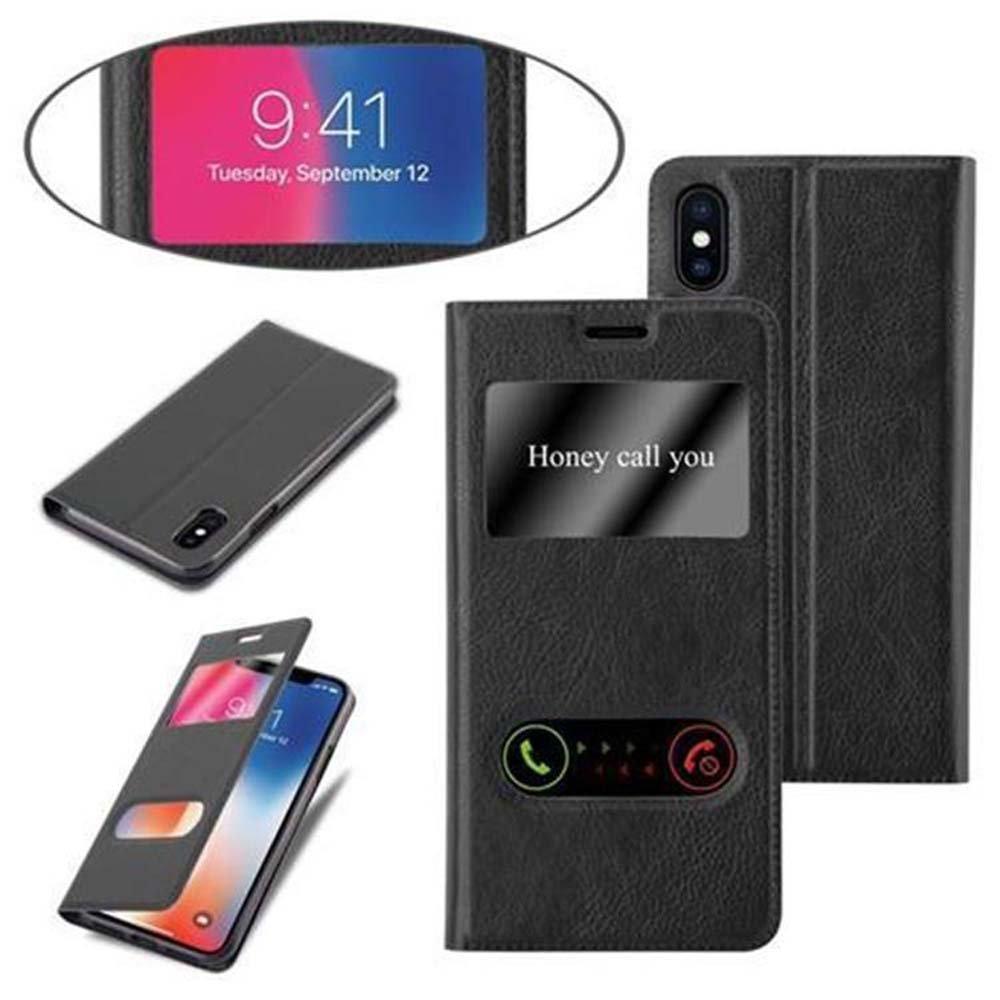 Cadorabo  Housse compatible avec Apple iPhone X / XS - Coque de protection avec fermeture magnétique, fonction de support et 2 fenêtres de visualisation 