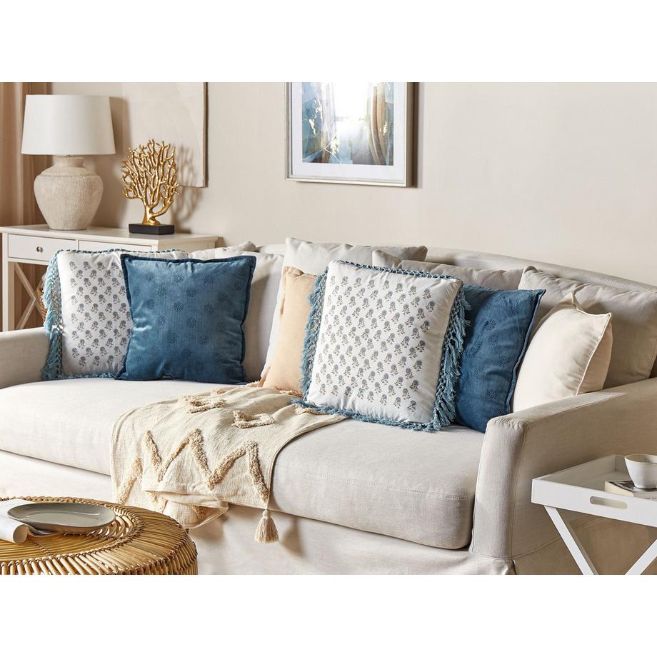 Beliani Lot de 2 coussins décoratifs en Coton Cottage PALLIDA  