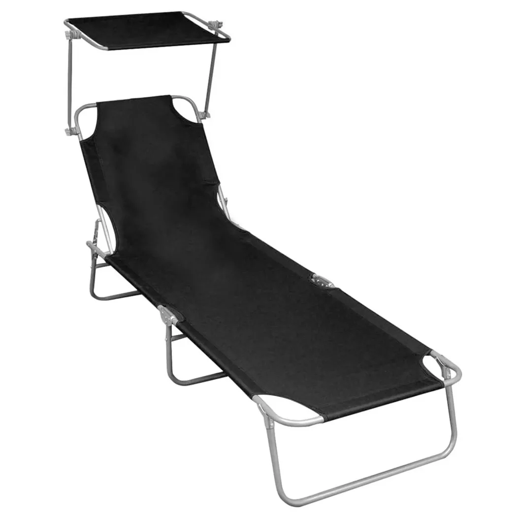 VidaXL - Sonnenliege gewebe, One Size, Schwarz