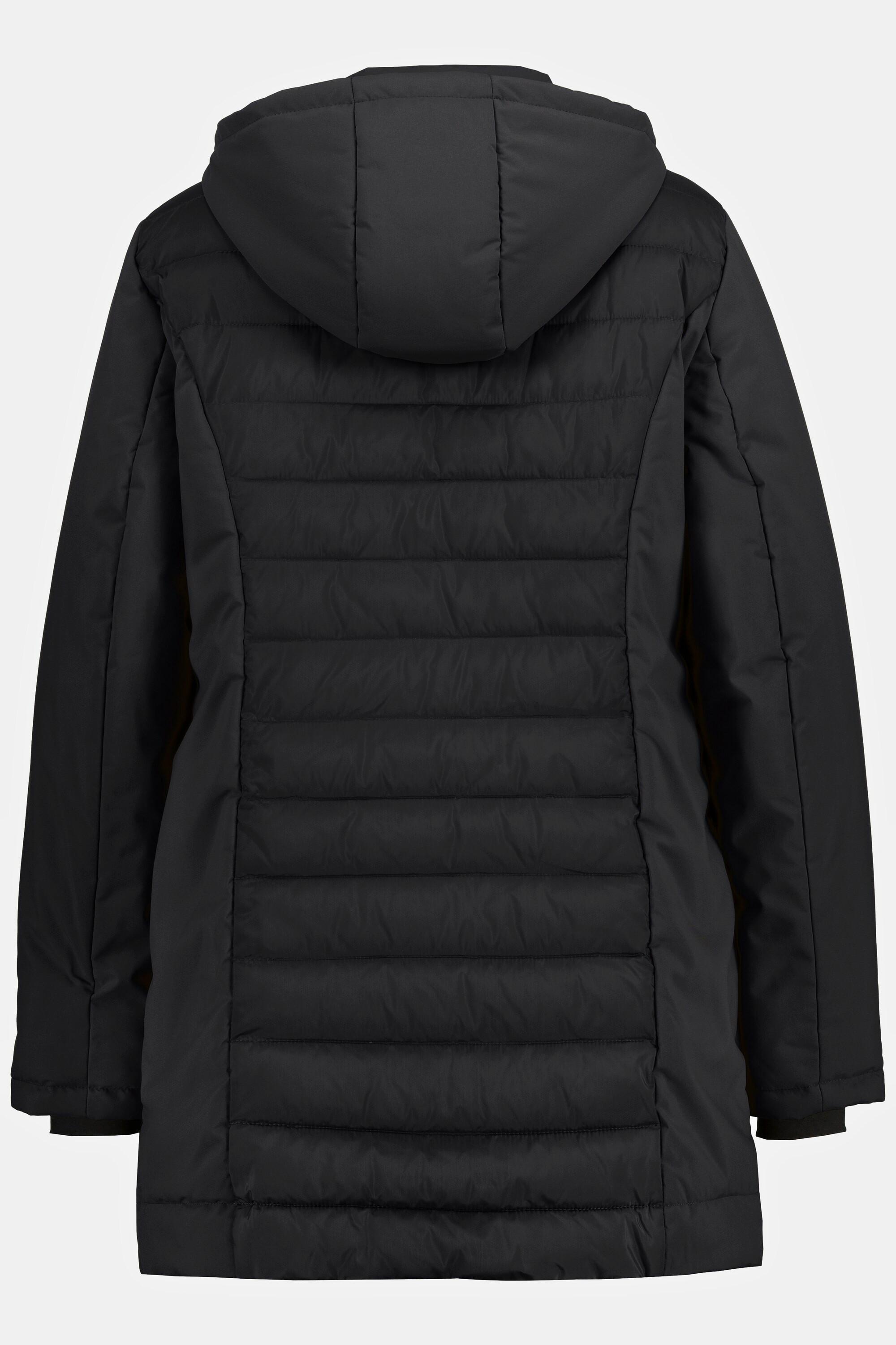 Ulla Popken  Veste Hybrid à capuche, matelassage/Softshell, matière déperlante 