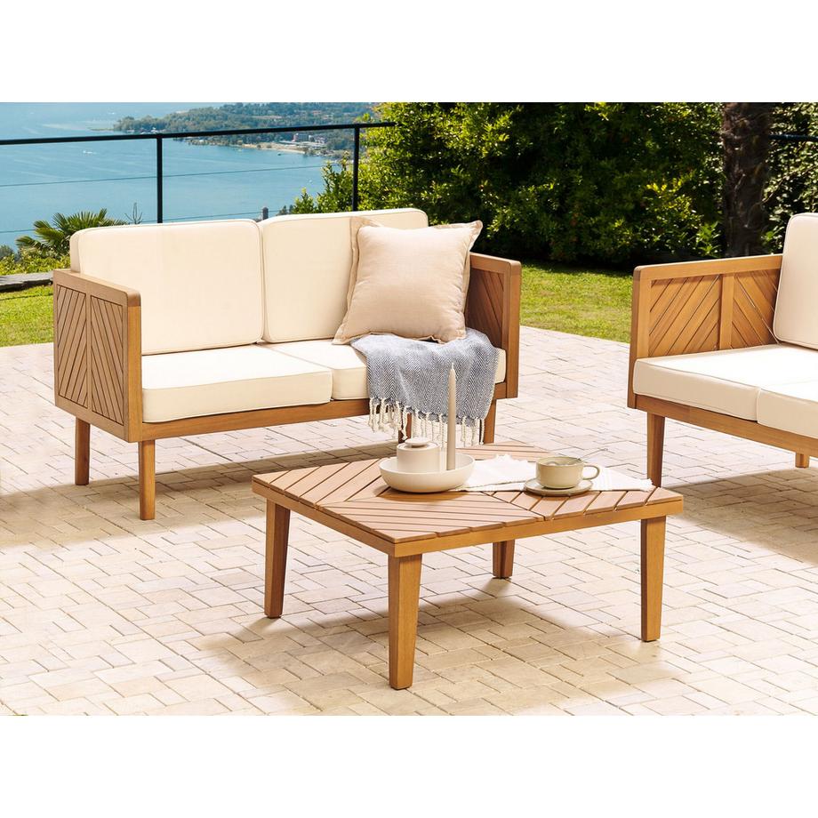 Beliani Outdoor Couchtisch aus Akazienholz  BARATTI  