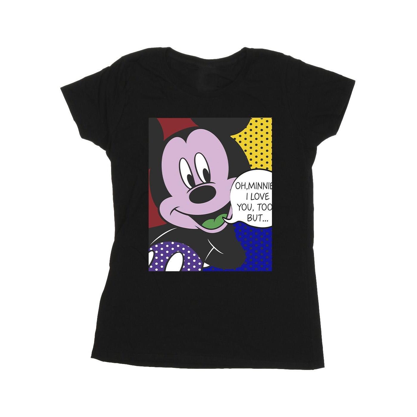 Image of Mickey Mouse Oh Minnie Pop Art Tshirt Damen Schwarz L