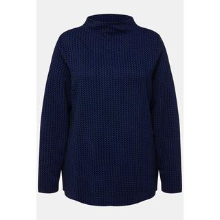 Ulla Popken  Sweatshirt, Struktur, Stehkragen, Langarm 