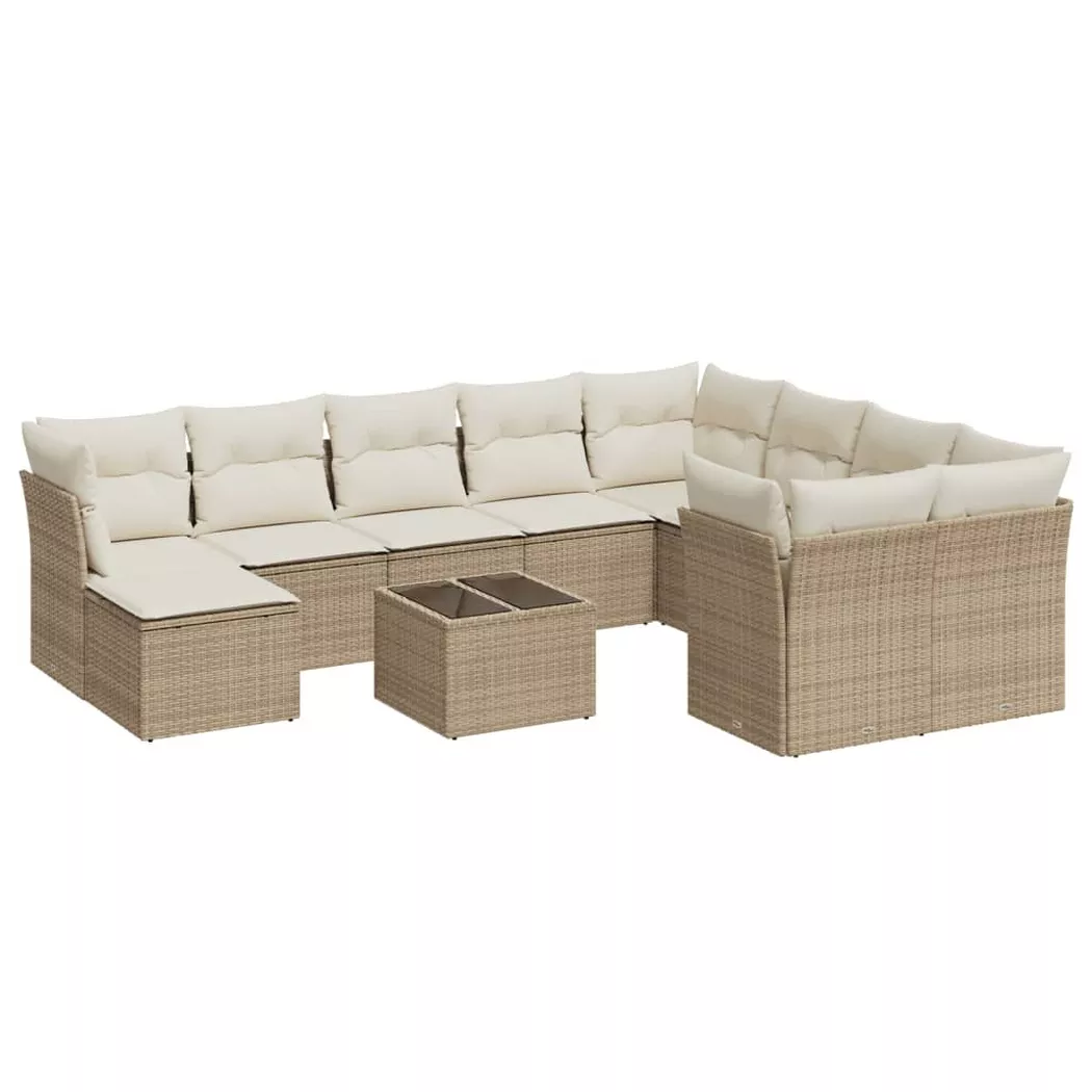 VidaXL - Ensemble de canapés de jardin rotin synthétique, One Size, Beige