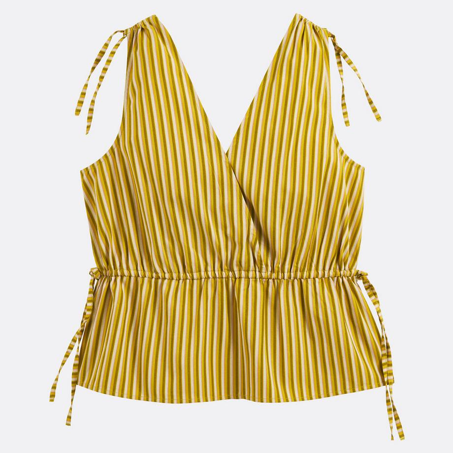 La Redoute Collections Gestreiftes ärmelloses V-Ausschnitt Top  