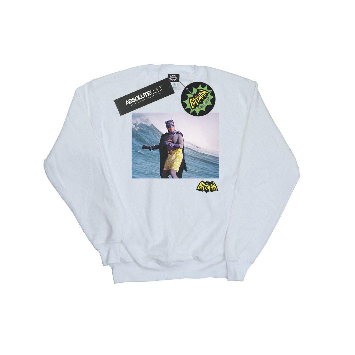 Image of Batman Tv Series Surfing Logo Sweatshirt Mädchen Weiss 116