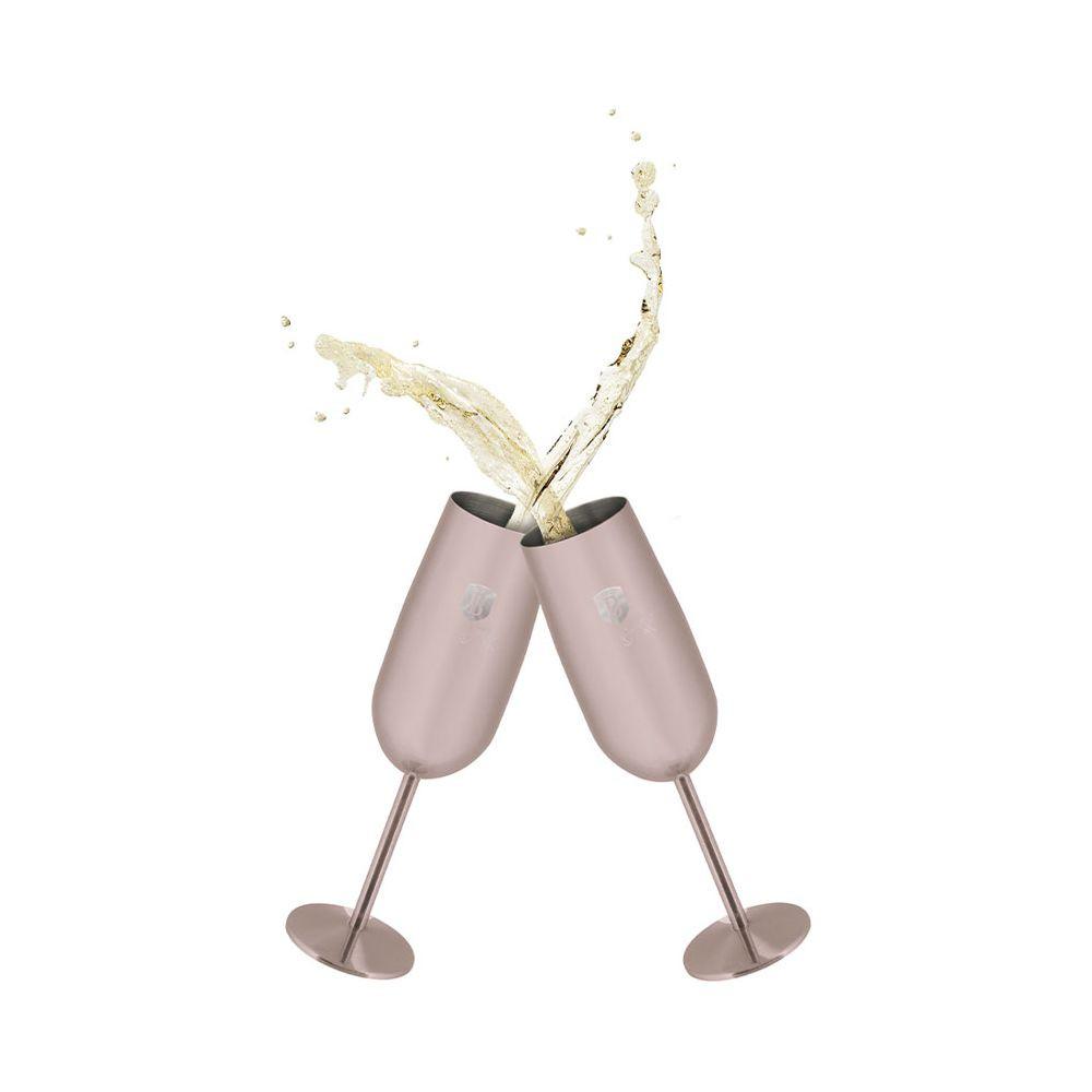 Berlinger Edelstahl Sektgläser 2 Stück Black Rose Collection  