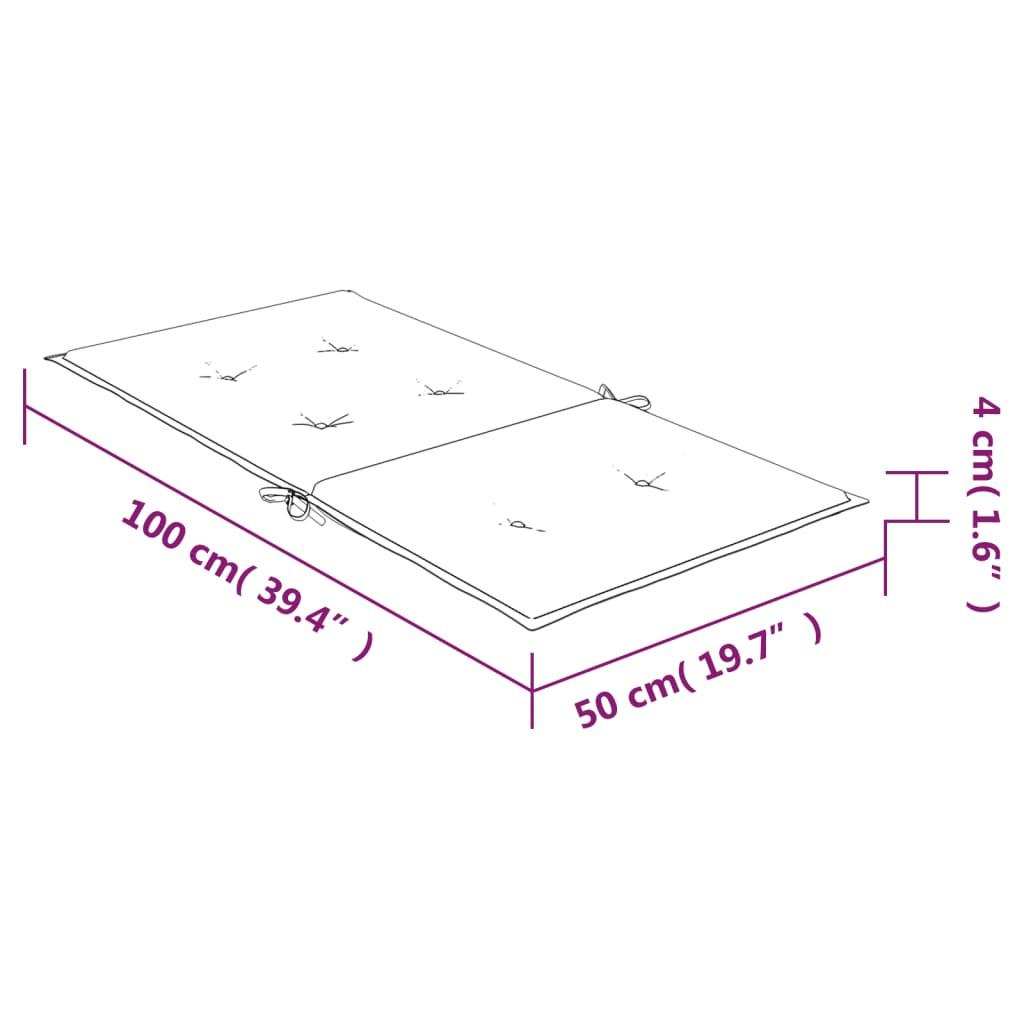 VidaXL cuscino per sedia con schienale basso Tessuto  