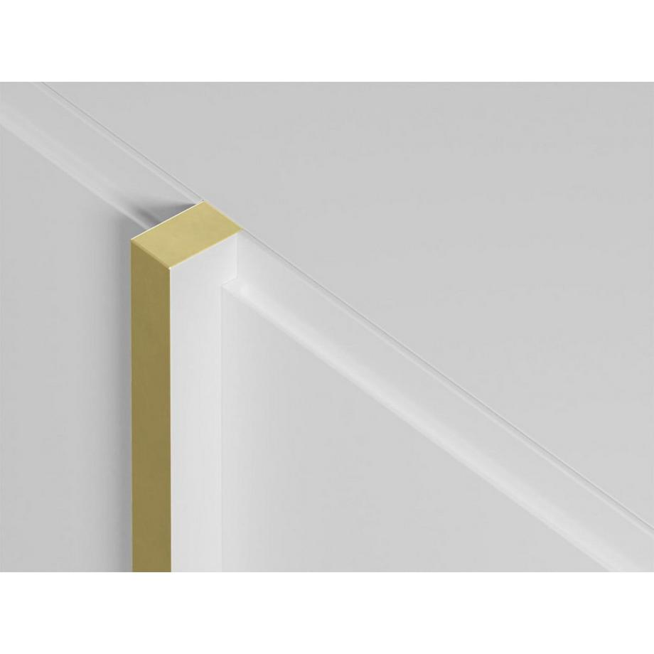 Vente-unique  Buffet avec 4 portes en MDF - Blanc et Doré - LUVONIA 