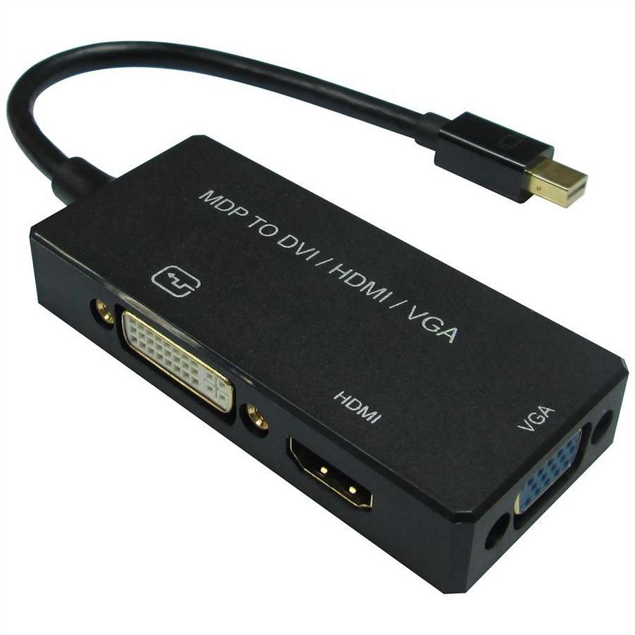 VALUE 12993154 0,1 m Mini DisplayPort DisplayPort + DVI + HDMI Noir