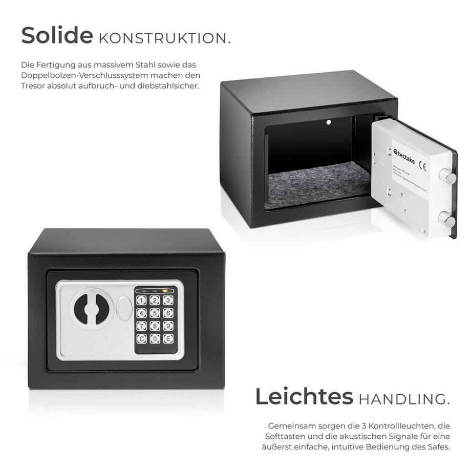 Tectake Coffre-fort électronique  avec fermeture de sécurité double-boulons  