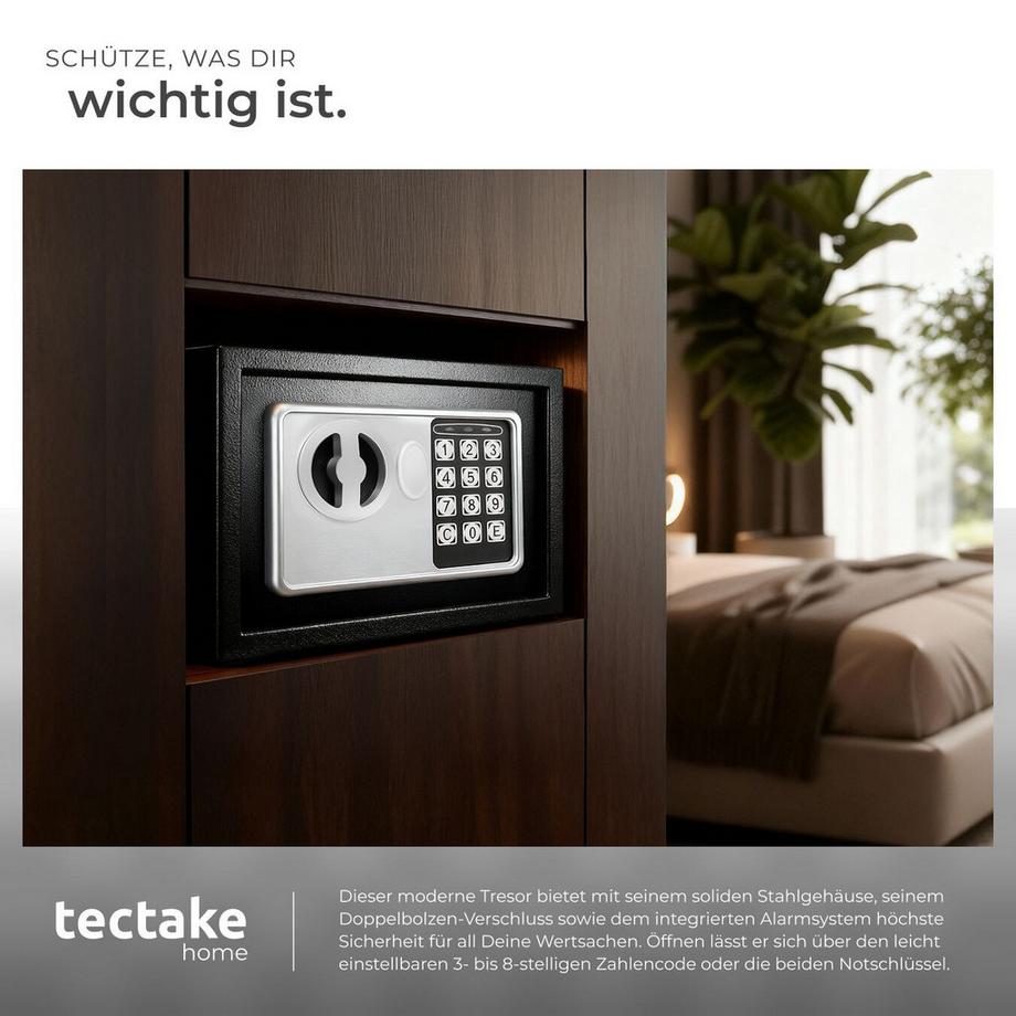 Tectake Coffre-fort électronique  avec fermeture de sécurité double-boulons  