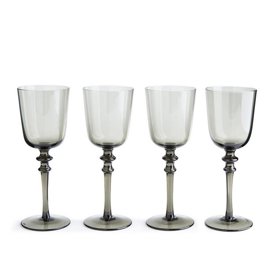 La Redoute Intérieurs  Lot 4 verres à vin en verre fumé 