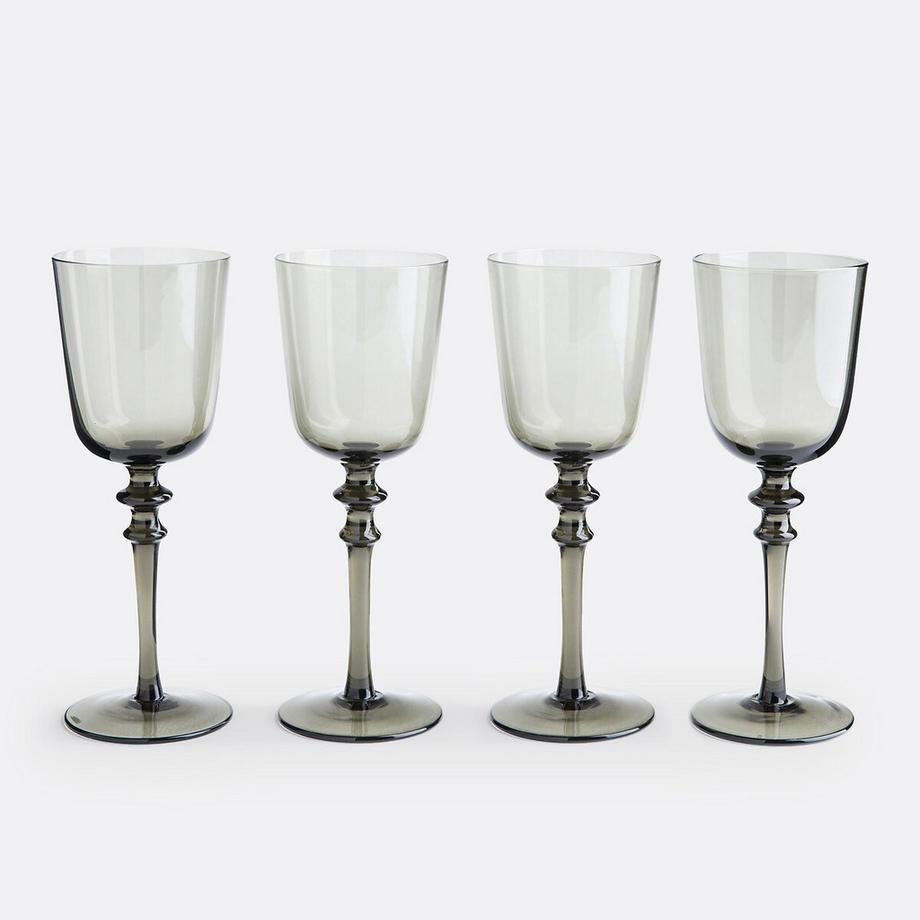 La Redoute Intérieurs  Lot 4 verres à vin en verre fumé 