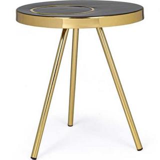 mutoni home Table d'appoint Kesar noire ronde années 40  