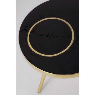 mutoni home Table d'appoint Kesar noire ronde années 40  