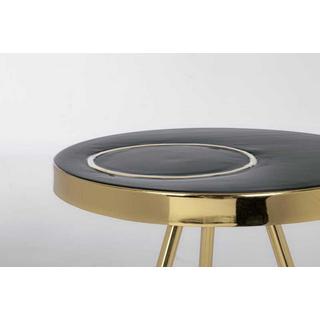 mutoni home Table d'appoint Kesar noire ronde années 40  