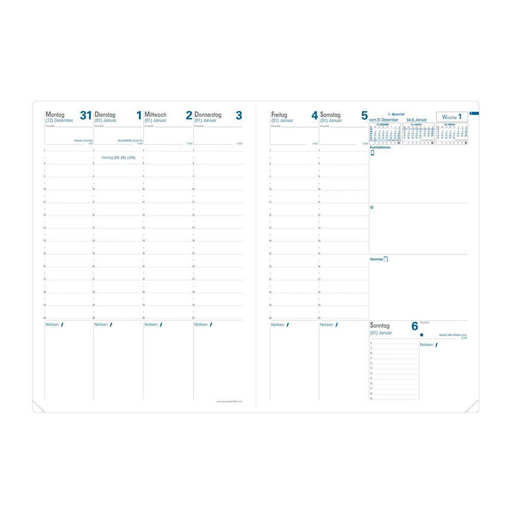 QUO-VADIS Quo Vadis - Terminkalender - 2025 - Prenote - Die Woche Planning - Deutsch - Club - Blau - Dez/Dez - 21x29,7 cm - Clairefontaine-Papier Weiß - Hergestellt in Frankreich  