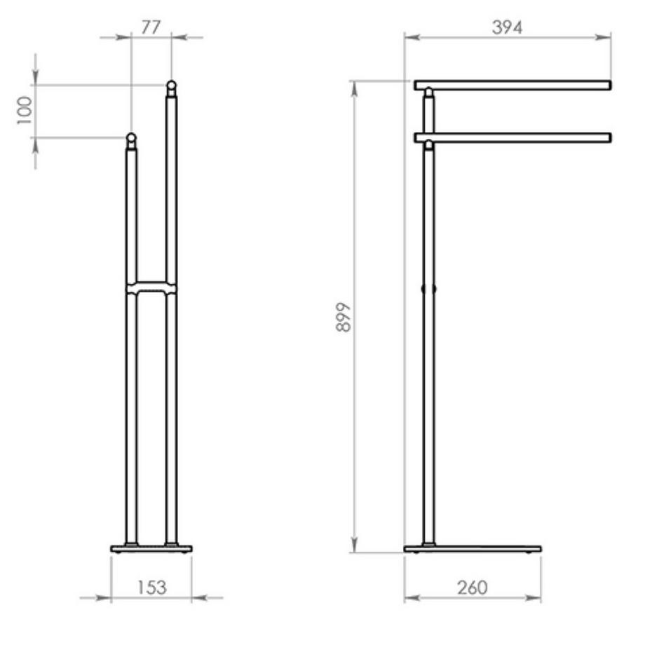 diaqua  Porte serviette s.pied Florida noir 