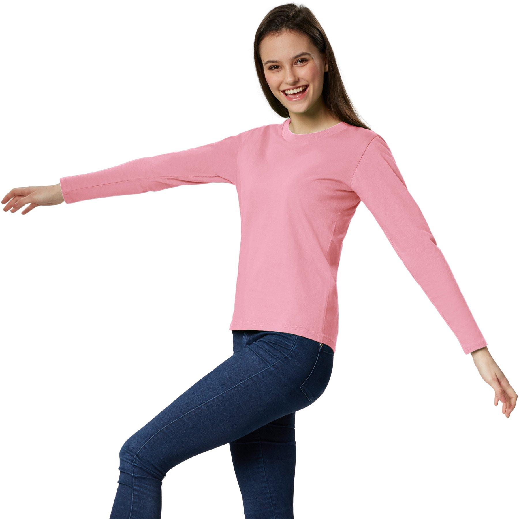 Image of Langarm-shirt Frauen Damen Rosa L