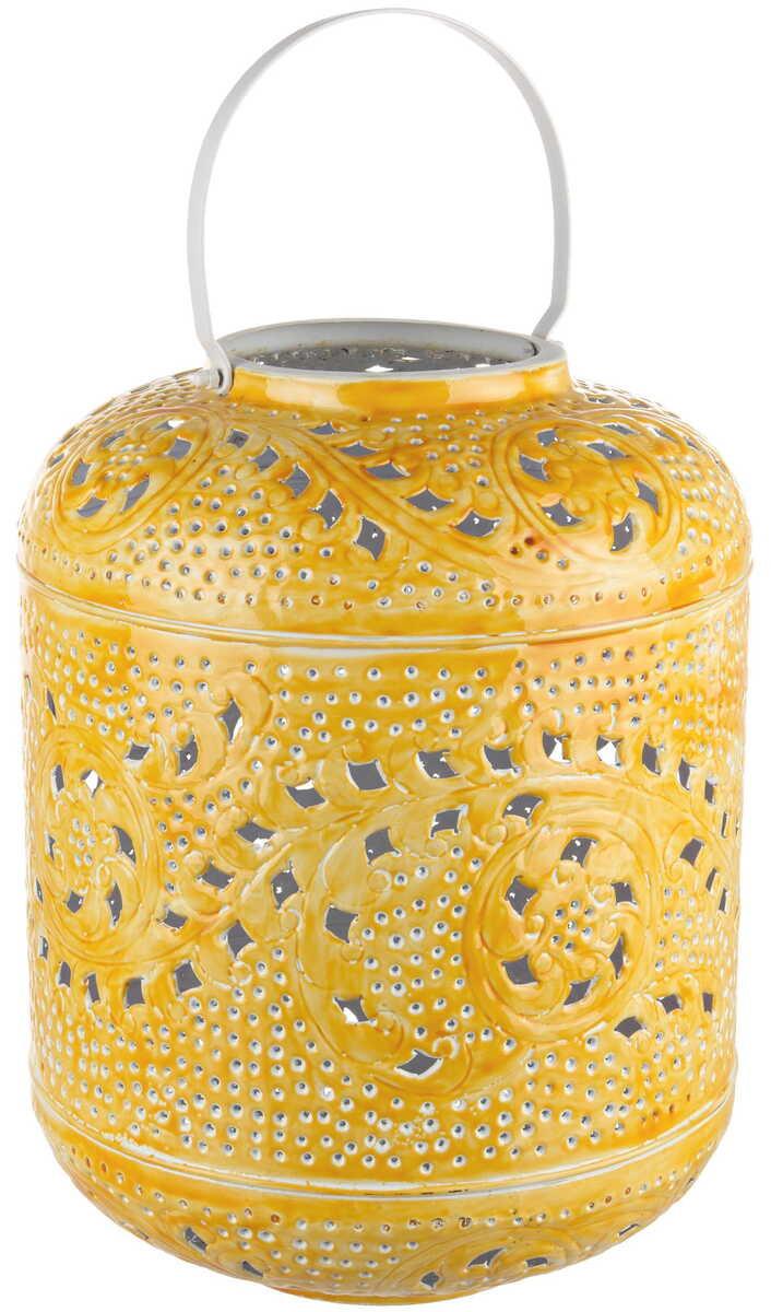 Image of Laterne Eleonore zylindrisch gelb 40cm Laterne Eleonore zylindrisch gelb 40cm