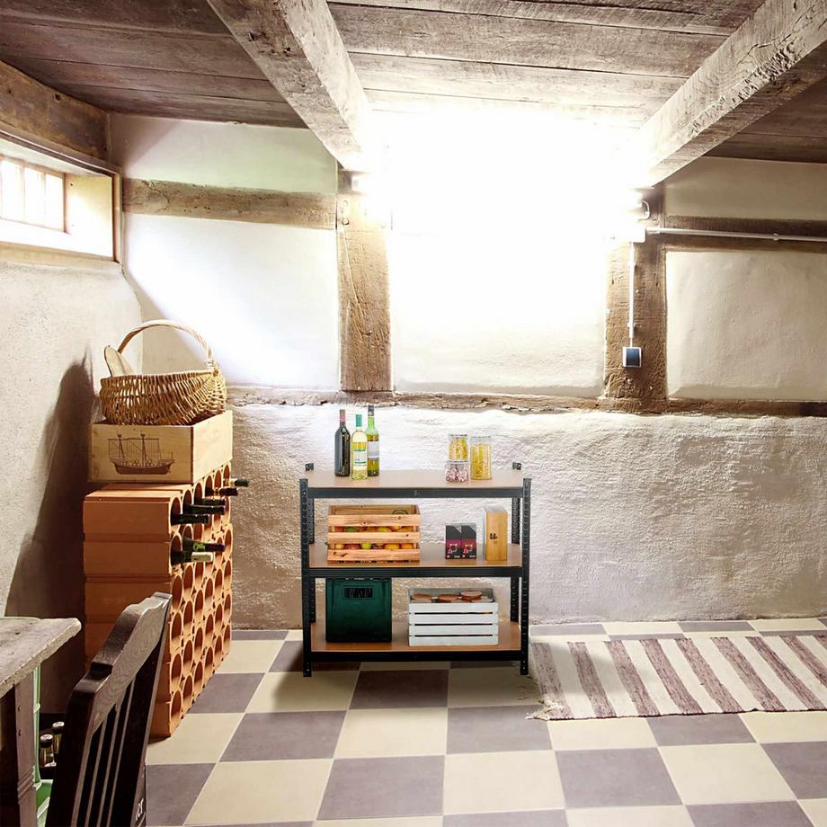 B2X Schwarzes stabiles Regal mit 5 Ebenen  