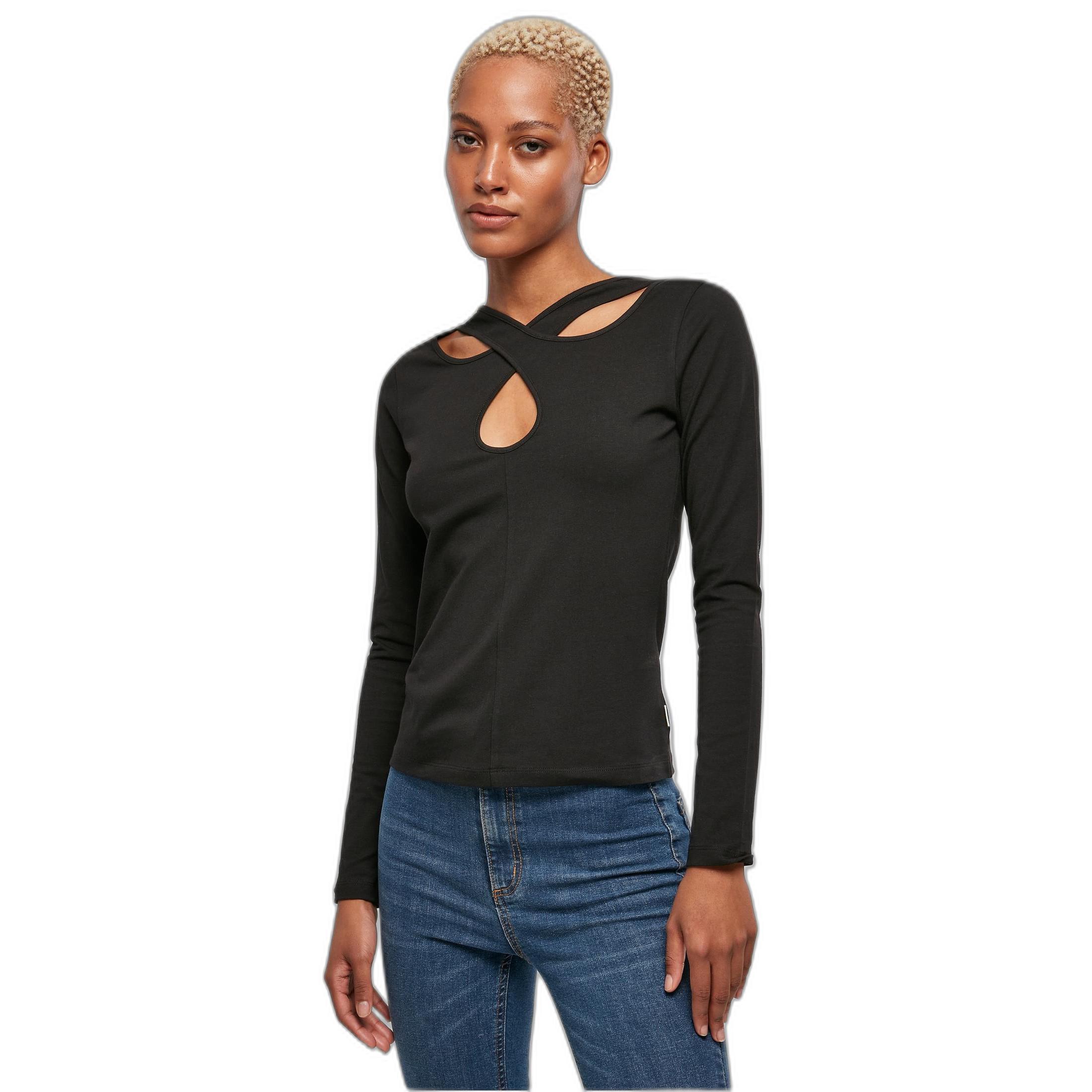 URBAN CLASSICS  T-shirt manches longues femme  Crossed Cut Out GT 