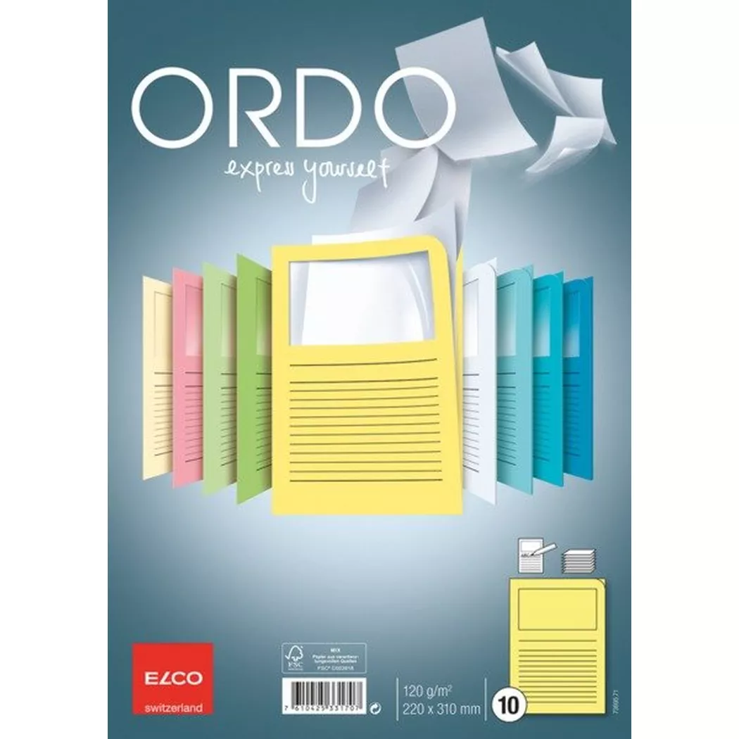 elco – Organisationsmappen Ordo A4 73695.71 gelb 10 Stück, One Size
