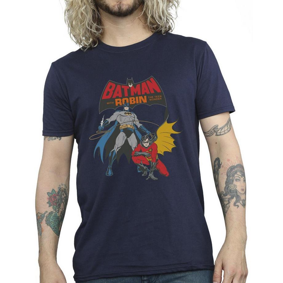 DC COMICS T-Shirt Stampa Grafica Batman e Robin  