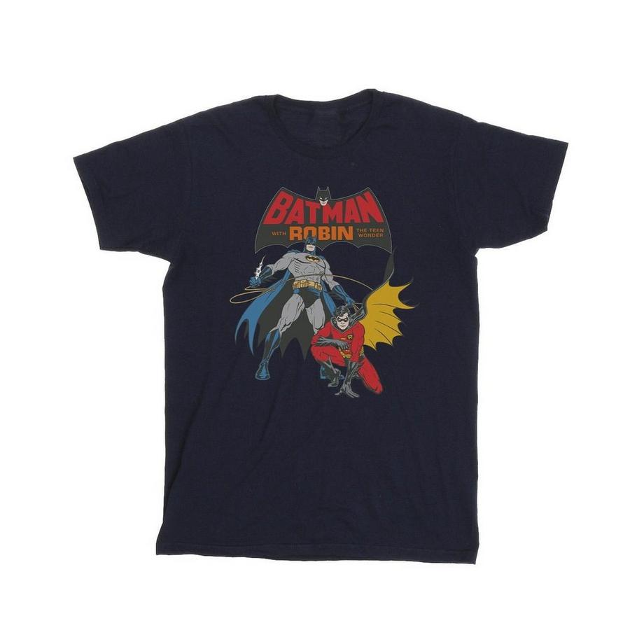 DC COMICS T-Shirt Stampa Grafica Batman e Robin  