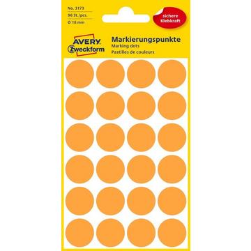 AVERY ZWECKFORM Markierungspunkte 18mm 3173Z orange 96 Stück