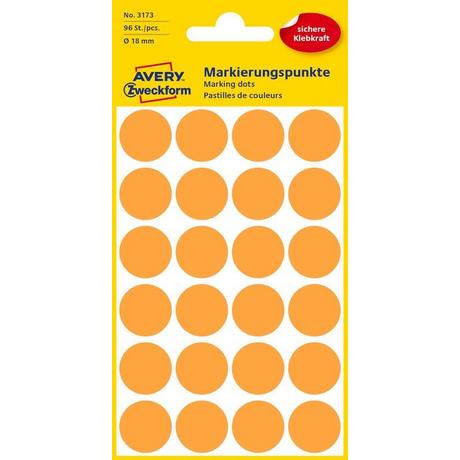 Avery-Zweckform AVERY ZWECKFORM Markierungspunkte 18mm 3173Z orange 96 Stück  