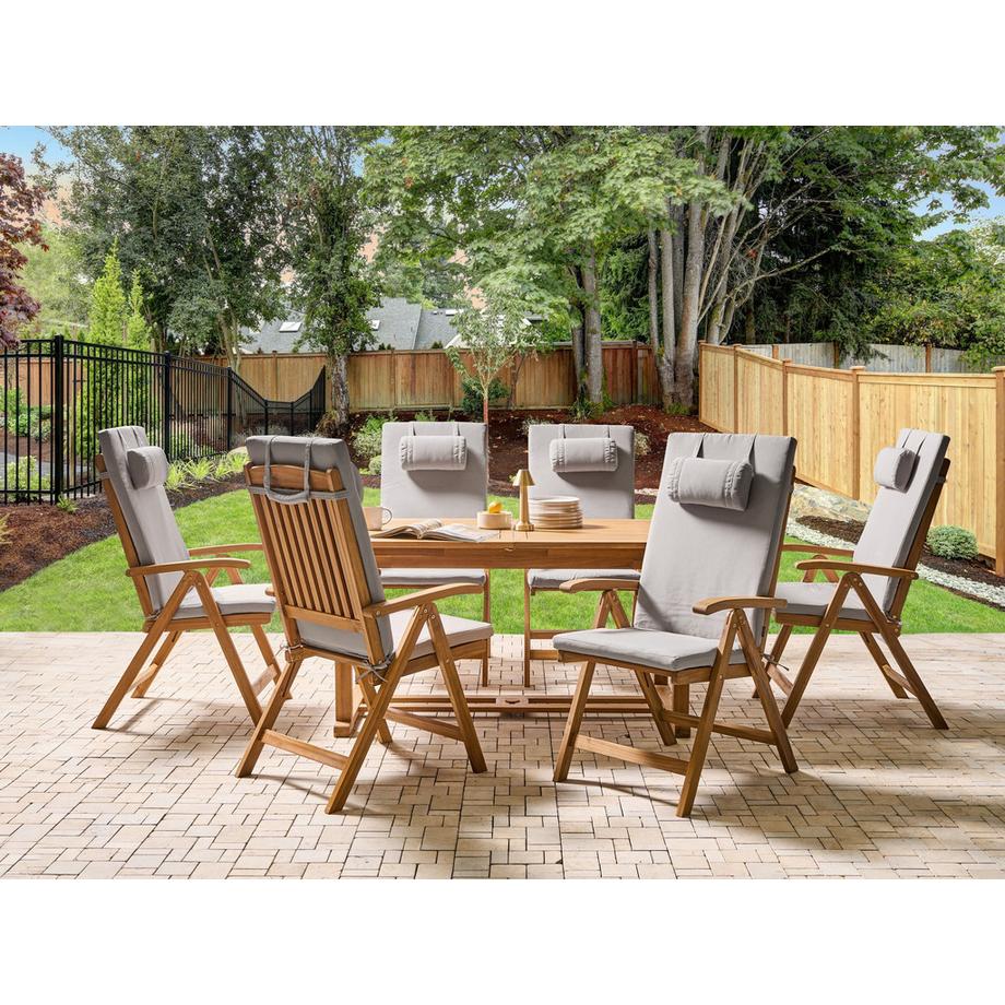 Beliani Outdoor Sitzkissen 6er Set aus Polyester Modern JAVA/AMANTEA PREMIUM  