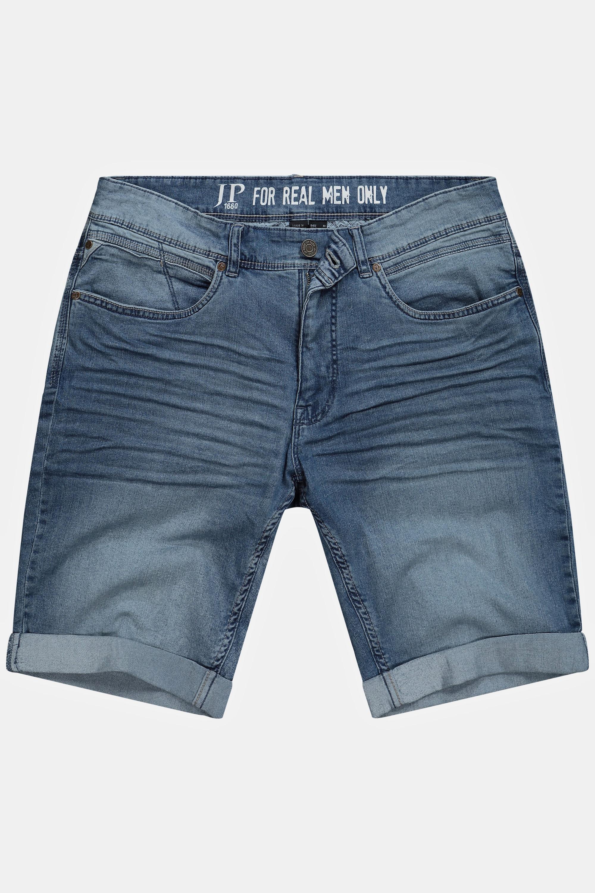 JP1880  Bermuda di jeans leggeri con vestibilità normale e taglio a cinque tasche, fino alla tg. 72 