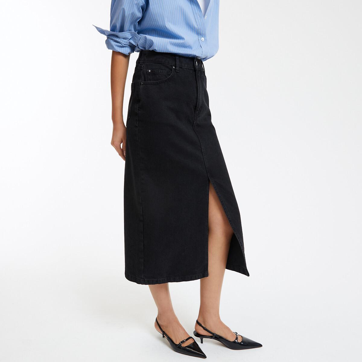 Image of Jeansrock Damen Schwarz 34