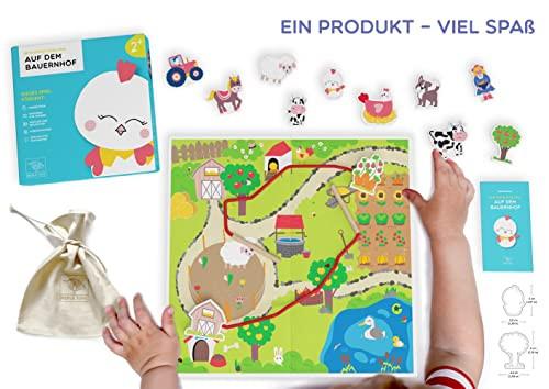 Activity-board  Jeu d'enfilage à la ferme : jouets pour enfants à partir de 2 ans, jouets de motricité en bois, jouets pour enfants, jouets en bois avec 12 figurines en bois et plateau de jeu 