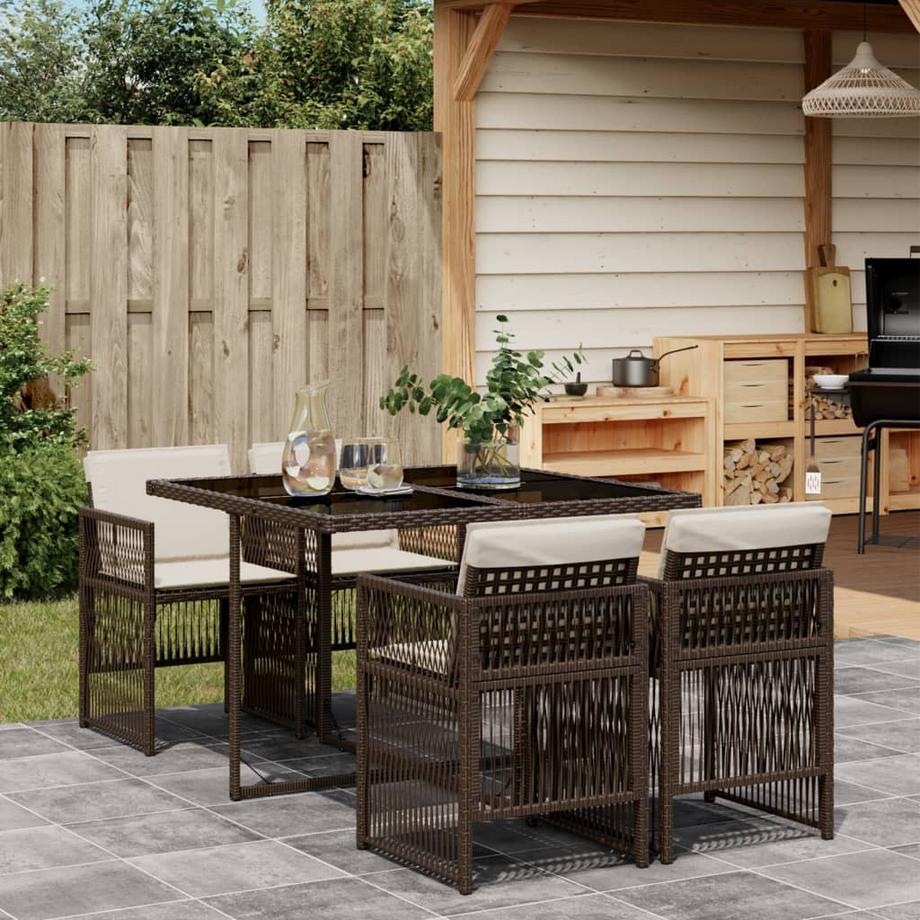 VidaXL set da pranzo da giardino Polirattan  