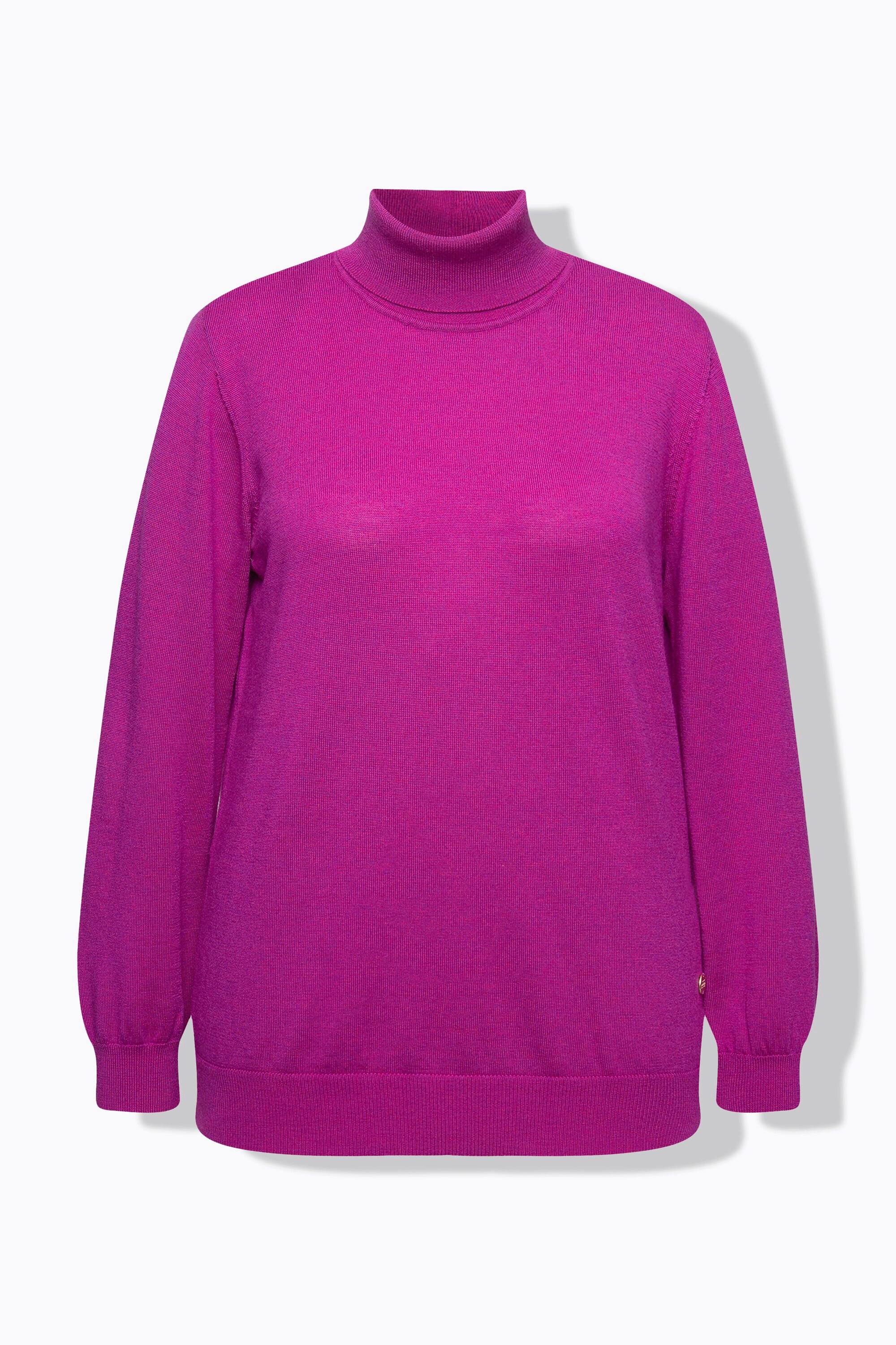 Ulla Popken  Rollkragen, Pullover, Merinowolle, Classic Fit, Langarm 