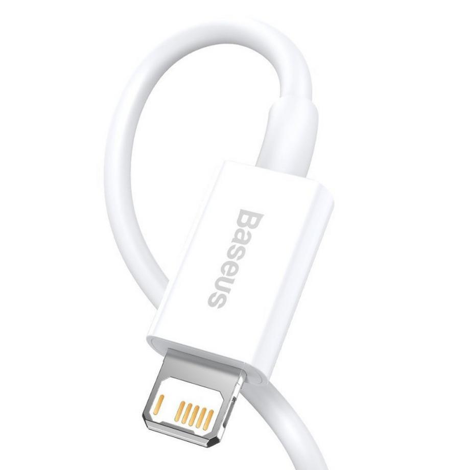Baseus  Câble USB-A vers Lightning Baseus Superior Fast Charge, 2,4 A, 0,25 m - Blanc 