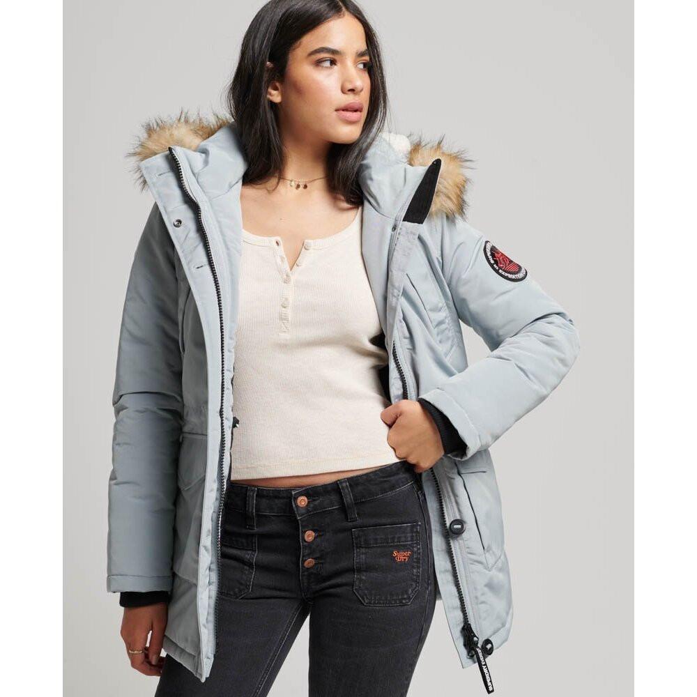 Superdry  daenparkajacke it kunstfellkapuze everest 