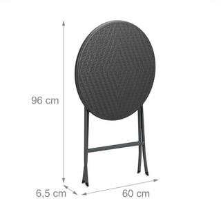 B2X Table de jardin ronde aspect rotin  